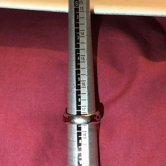 ANGELIQUE DE PARIS WHITE TOPAZ & RESIN RING 925 SS - Picture 7 of 7